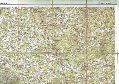 Mittelbach's Specialkarte des Rheinisch-Westfälischen Industriegebietes
 mit Höhencurven. 