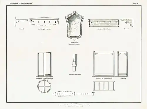 Architekt W. Schliebener: Ergänzungsmöbel
 Entwürfe für Klein- und Ziermöbel, Gebrauchs- und Luxusmöbel. 