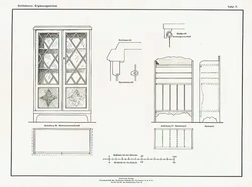 Architekt W. Schliebener: Ergänzungsmöbel
 Entwürfe für Klein- und Ziermöbel, Gebrauchs- und Luxusmöbel. 