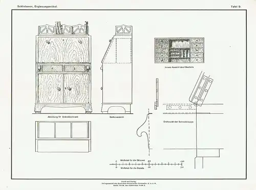 Architekt W. Schliebener: Ergänzungsmöbel
 Entwürfe für Klein- und Ziermöbel, Gebrauchs- und Luxusmöbel. 