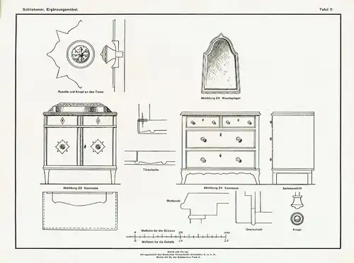 Architekt W. Schliebener: Ergänzungsmöbel
 Entwürfe für Klein- und Ziermöbel, Gebrauchs- und Luxusmöbel. 