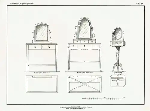 Architekt W. Schliebener: Ergänzungsmöbel
 Entwürfe für Klein- und Ziermöbel, Gebrauchs- und Luxusmöbel. 