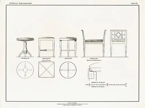 Architekt W. Schliebener: Ergänzungsmöbel
 Entwürfe für Klein- und Ziermöbel, Gebrauchs- und Luxusmöbel. 