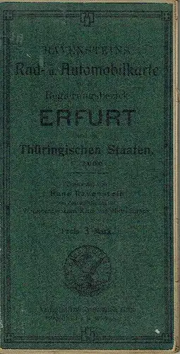 Ravensteins Rad- und Automobilkarte für den Regierungsbezirk Erfurt und die Thüringischen Staaten. 