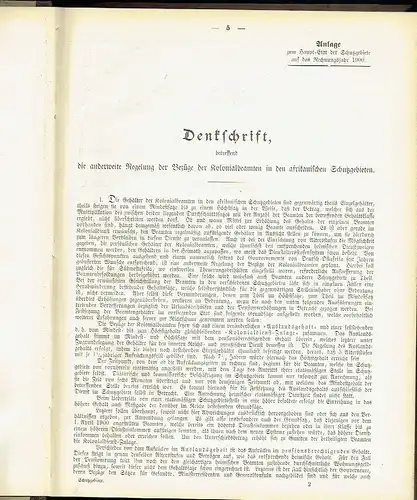 Haushalts-Etat für die Schutzgebiete auf das Rechnungsjahr 1900 nebst Anlagen. 