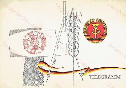 Gratulation zum Vaterländischen Verdienstorden in Silber
 Glückwunsch-Telegramm der DDR. 