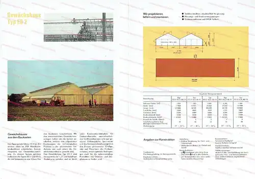 Gewächshaus Typ EG 2
 (Konsumgüterproduktion des VEB Metallleichtbaukombinat), Landwirtschaftsbauten, Ausgabe 1976. 