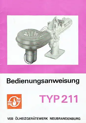 Bedienungsweisung Typ 211. 