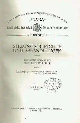 Konvolut Sitzungs-Berichte und Abhandlungen
 16. bis 35. Jahrgang der neuen Folge (in 6 Heften), komplett, gebunden. 