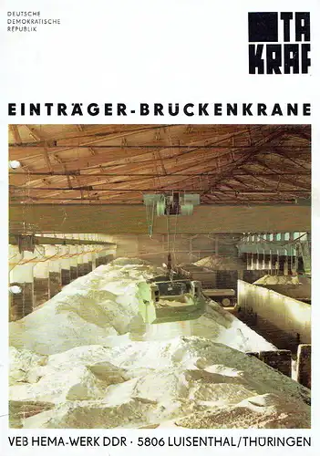 Prospekt für Einträger-Brückenkrane. 