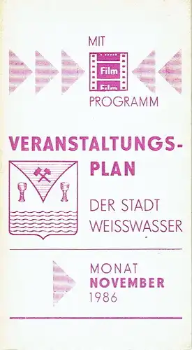 Monat November
 Veranstaltungsplan der Stadt Weisswasser. 