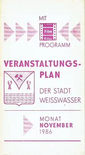 Veranstaltungsplan der Stadt Weisswasser
 Monat November. 