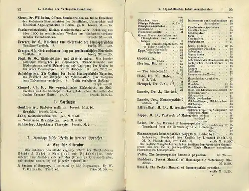 Preisverzeichnis des homöopathischen Etablissements von Dr. Willmar Schwabe, Leipzig. 