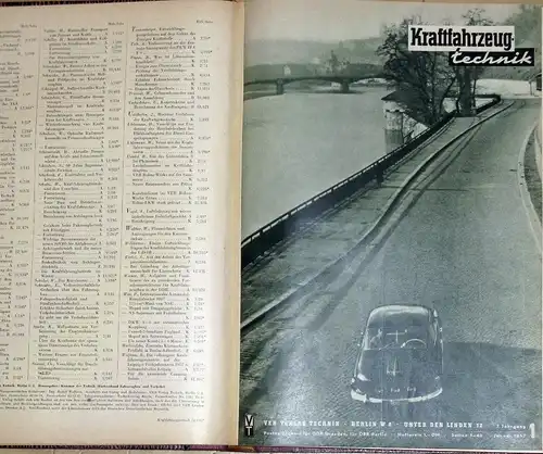 Kraftfahrzeugtechnik
 Technische Zeitschrift des Kraftfahrwesens
 7. Jahrgang, 12 Hefte, komplett. 