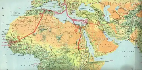 Streckenkarte / Route Map Europe / Africa / Middle East. 