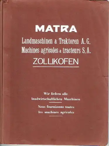 Matra-Ordner mit 8 Prospekten für Landmaschinen. 