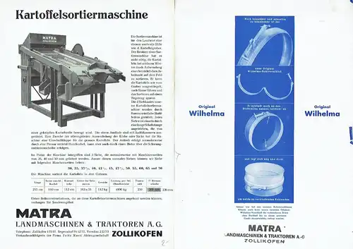 Matra-Ordner mit 8 Prospekten für Landmaschinen. 