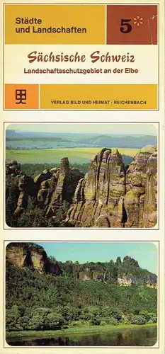 Sächsische Schweiz   Landschaftsschutzgebiet an der Elbe
 11 Farbpostkarten, als Leporello zusammenhängend, komplett im original Zustand Drucknummer III/26/13 A1/1009/85 381009 So 989/01 bis So.. 