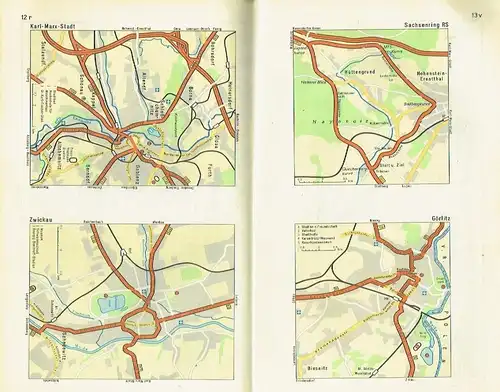 Infesto Autoatlas der Deutschen Demokratischen Republik
 mit Strassenübersichtskarten europäischer sozialistischer Staaten. 