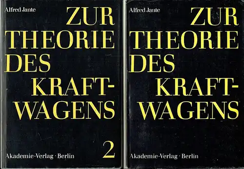 Alfred Jante: Zur Theorie des Kraftwagens
 4 Bände komplett. 