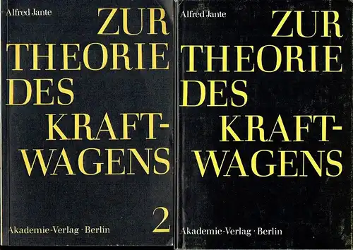 Alfred Jante: Zur Theorie des Kraftwagens
 4 Bände komplett. 
