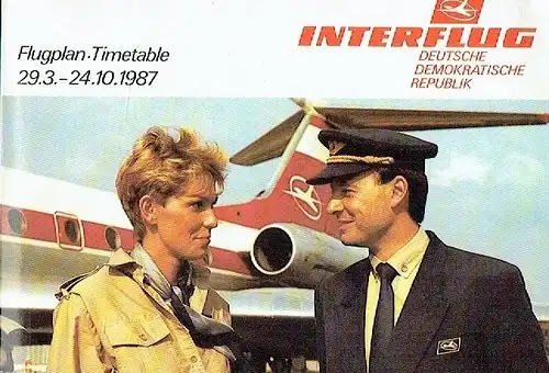 Flugplan Timetable März bis Oktober 1987. 