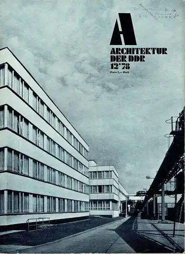 Architektur der DDR
 Zeitschrift, Heft 12/78. 