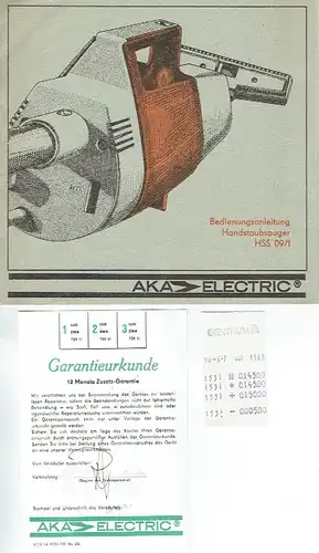 Bedienungsanleitung für Handstaubsauger HSS 09/1. 