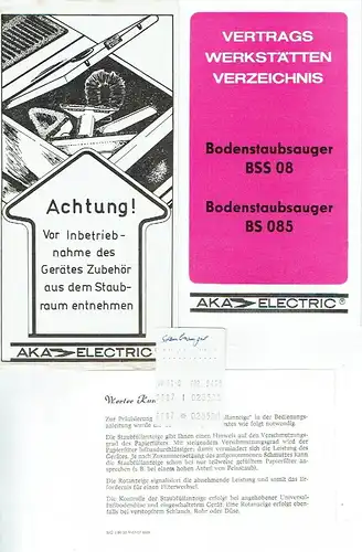 Bedienungsanleitung für Bodenstaubsauger BSS 08 / BS 085. 