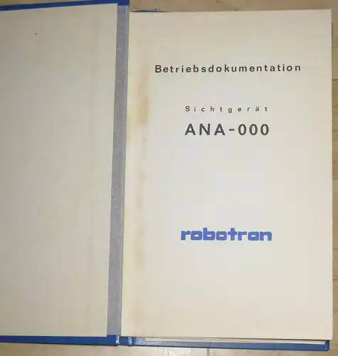 Betriebsdokumentation Sichtgerät ANA-000. 