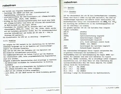 Technische Beschreibung Zentrale Recheneinheit ZRE K2525 u. a
 6 Betriebsdokumentation. 