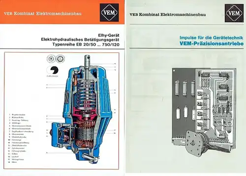 5 Prospekte für DDR-Motoren und -Antriebe. 
