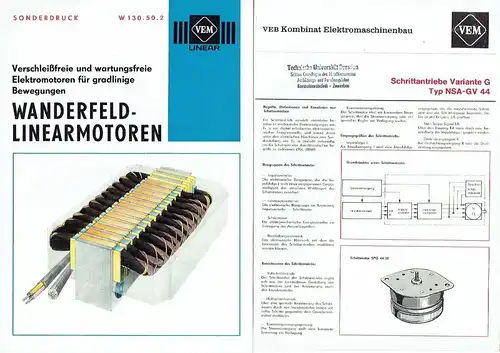 5 Prospekte für DDR-Motoren und -Antriebe. 