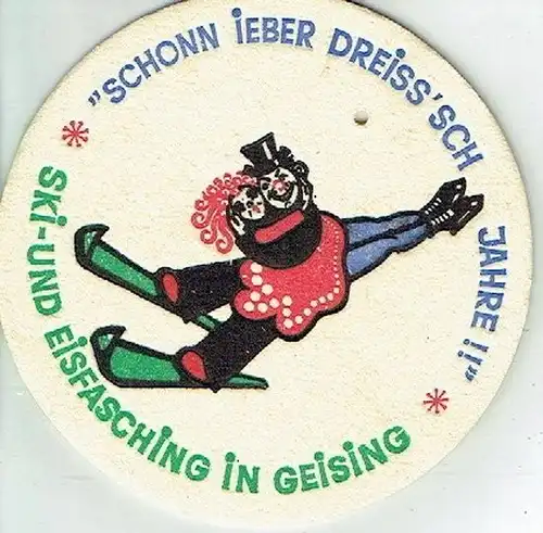 2 identische Bierdeckel vom Ski- und Eisfasching Geising. 