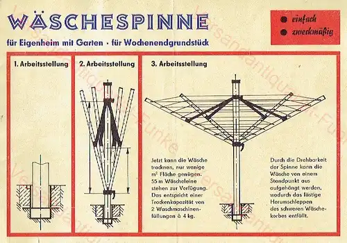 Anleitung für Wäschespinne für Eigenheim mit Garten, für Wochenendgrundstück. 