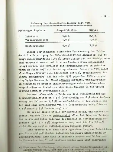 k.A: Bericht vom Institut für Wirtschaftsbeobachtung der Deutschen Fertigware Nürnberg an die Wirtschaftsgruppe Keramische Industrie Berlin ... über die im Jahre 1937 ausgeführte  Untersuchung in der Geschirrsteingut-Industrie. 