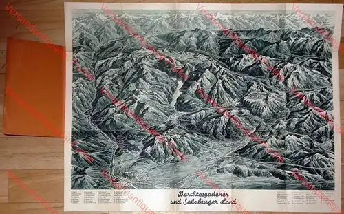 Das Berchtesgadner Land aus der Vogelschau
 Wanderkarte für Touristen und Kraftfahrer. 