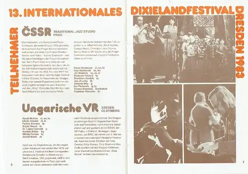 Dixieland-Festival Dresden 1983
 Programmheft. 