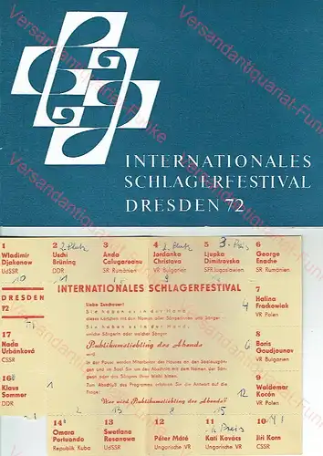 Internationales Schlagerfestival Dresden 72. 