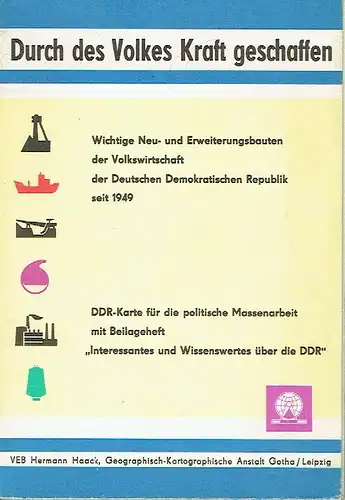 DDR-Karte für die politische Massenarbeit
 Wichtige Neu- und Erweiterungsbauten der Volkswirtschaft der Deutschen Demokratischen Republik seit 1949. 