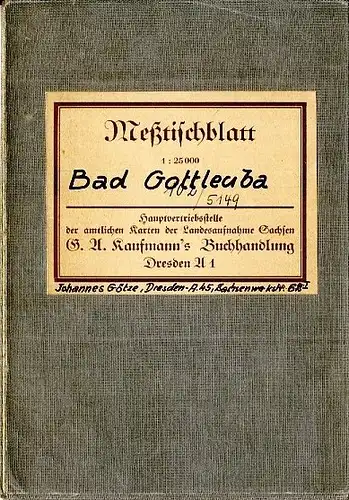 Bad Gottleuba
 Umdruckausgabe dreifarbig
 Meßtischblatt Nr. 5149. 