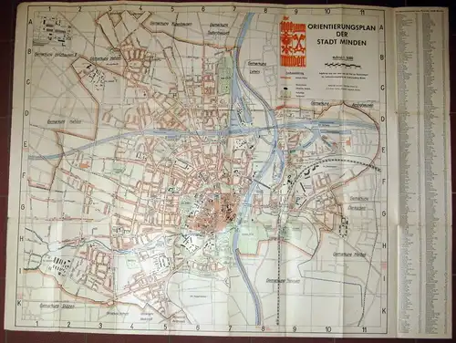 Orientierungsplan der Stadt Minden. 