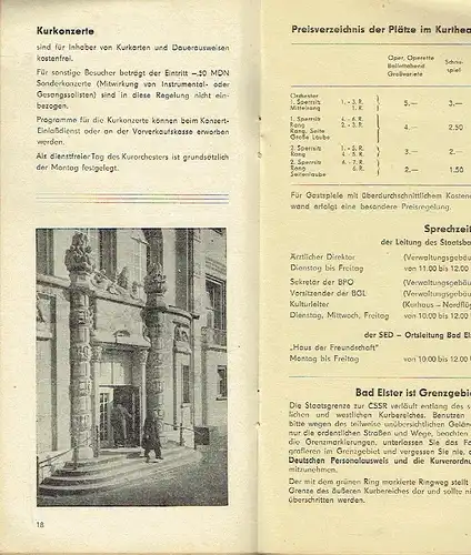 Staatsbad Bad Elster Vorschau März 1966. 