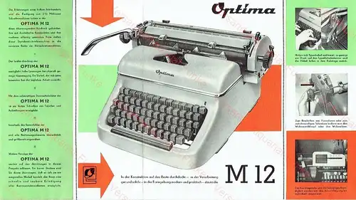 Optima M12 - Die schnelle Büroschreibmaschine aus der Spitzenklasse. 