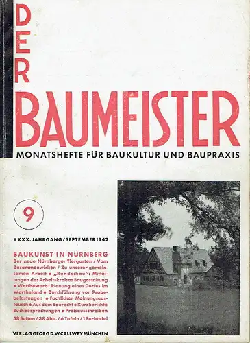 Der Baumeister
 Monatshefte für Baukultur und Baupraxis
 40. Jahrgang, Heft 9. 