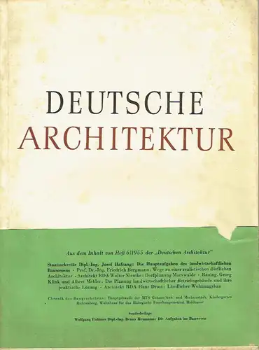 Deutsche Architektur
 Zeitschrift, 5. Jahrgang, Heft 6. 