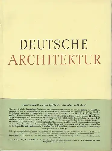 Deutsche Architektur
 Zeitschrift, 5. Jahrgang, Heft 7. 