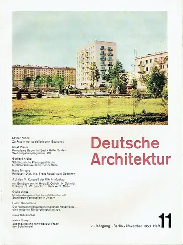 Deutsche Architektur
 Zeitschrift, 7. Jahrgang, Heft 11. 