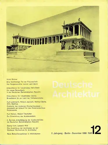 Deutsche Architektur
 Zeitschrift, 7. Jahrgang, Heft 12. 