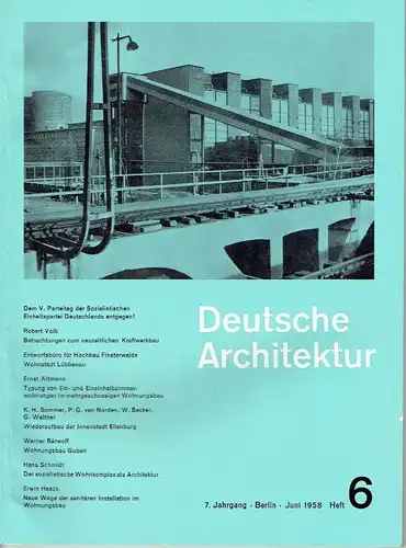Deutsche Architektur
 Zeitschrift, 7. Jahrgang, Heft 6. 